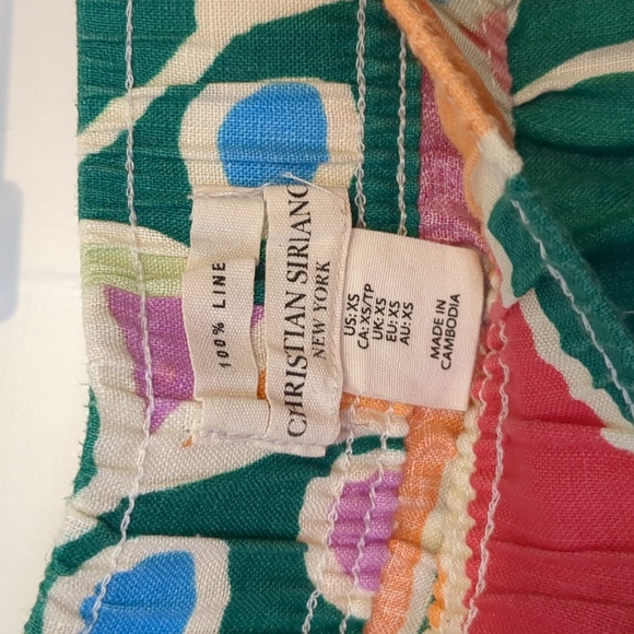 Linen Beach Christian Siriano Cropped Colorful Abstract Patterned Pants Pockets - Picture 3 of 5